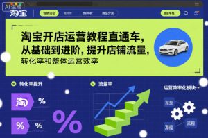 淘宝开店运营教程直通车，从基础到进阶，提升店铺流量，转化率和整体运营效率（更新11月）-副业资源站