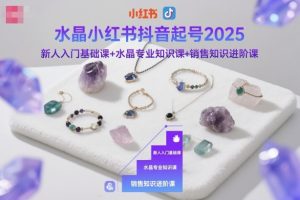 水晶小红书抖音起号2025,新人入门基础课+水晶专业知识课+销售知识进阶课-副业资源站