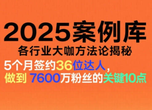 2025案例库，收录各行业大咖的方法论，各行业大咖方法论揭秘-副业资源站