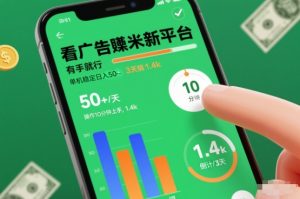 看广告賺米新平台，有手就行，单机稳定日入50+，操作10分钟上手，3天搞了1.4k【揭秘】-副业资源站