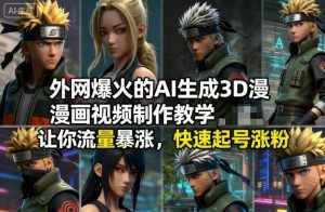 外网爆火的AI生成3D漫画视频制作教学，让你流量暴涨，快速起号涨粉！-副业资源站