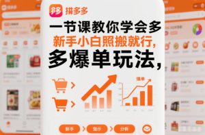 一节课教你学会拼多多爆单玩法，新手小白照搬就行-副业资源站