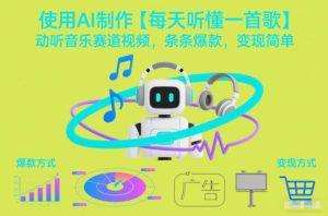 使用AI制作【每天听懂一首歌】动听音乐赛道视频，条条爆款，变现简单-副业资源站