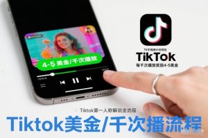 TK中视频计划项目,Tiktok第一人称解说流程,每干次播放奖励4-5美金-副业资源站