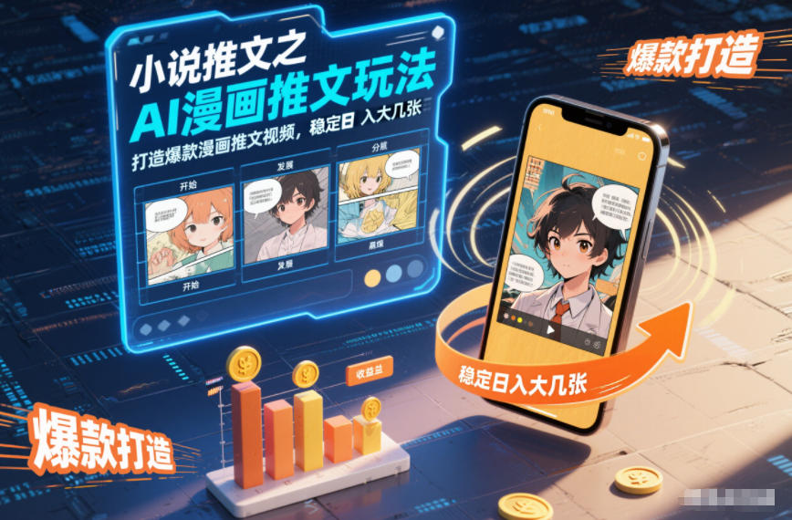 小说推文之AI漫画推文玩法，打造爆款漫画推文视频，稳定日入大几张-副业资源站
