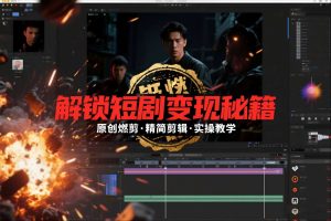 短剧拉新之原创燃剪精简剪辑实操课，解锁短剧变现秘籍-副业资源站