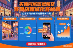 实体同城短视频获客爆店霸城抢客秘籍，打造本地实体的流量增长飞轮-副业资源站