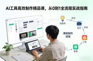 AI工具高效制作精品课，从0到1全流程实战指南-副业资源站