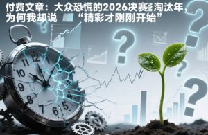 付费文章：大众恐慌的2026决赛淘汰年，为何我却说“精彩才刚刚开始”？-副业资源站