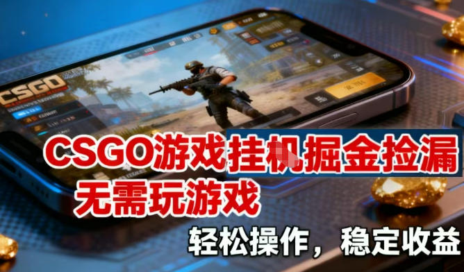 CSGO游戏挂G掘金捡漏，不需要玩游戏，操作简单，收益稳定【揭秘】-副业资源站