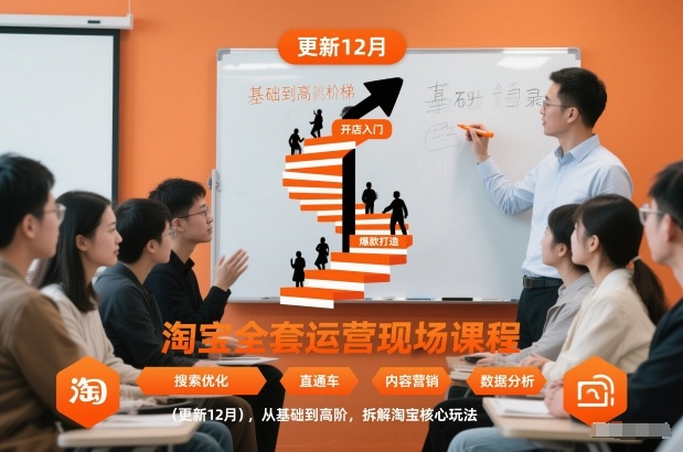 淘宝全套运营现场课程（更新12月），从基础到高阶，拆解淘宝核心玩法-副业资源站