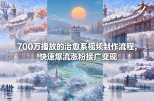 700万播放的治愈系视频制作流程，快速爆流涨粉接广变现-副业资源站