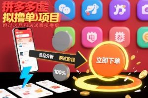拼多多虚拟撸单项目，跳过选品和测试直接撸单-副业资源站