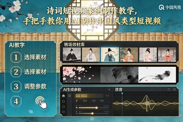古诗词短视频案例制作教学，手把手教你用AI制作中国风类型短视频-副业资源站