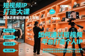 短视频ip打造大课，实体店老板玩转线上攻略-副业资源站