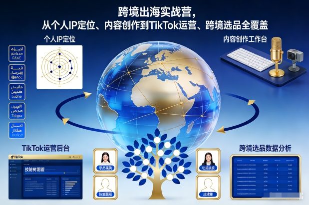跨境出海实战营，从个人IP定位、内容创作到TikTok运营、跨境选品全覆盖-副业资源站