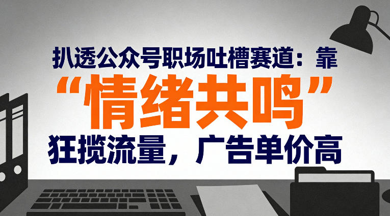 扒透公众号职场吐槽赛道：靠“情绪共鸣”狂揽流量，广告单价高-副业资源站