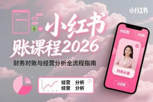 小红书对账课程2026，财务对账与经营分析全流程指南-副业资源站
