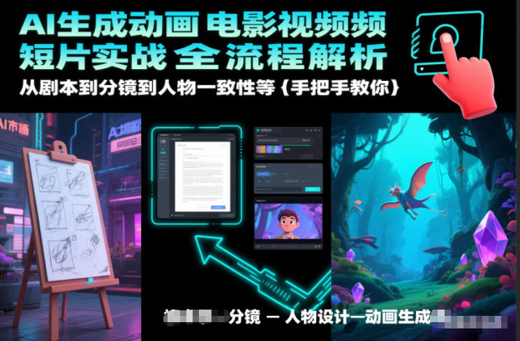 AI生成动画电影视频短片实战全流程解析，从剧本到分镜到人物一致性等手把手教你-副业资源站