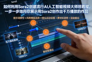 如何利用Sora2创建流行AI人工智能视频大师班，一步一步地向你展示用Sora2创作出千万播放的作品-副业资源站