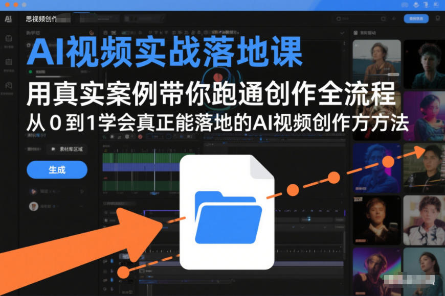 AI视频实战落地课，用真实案例带你跑通创作全流程，从0到1学会真正能落地的AI视频创作方法-副业资源站