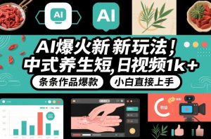 AI爆火新玩法，中式养生短视频，日收益1k+条条作品爆款，小白直接上手，附详细教程-副业资源站