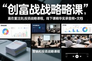创富战略课，赢在重注时刻，营销和投资战略课程，线下课精华实录音频+文档-副业资源站
