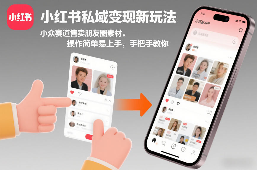 小红书私域变现新玩法，小众赛道售卖朋友圈素材，操作简单易上手，手把手教你-副业资源站