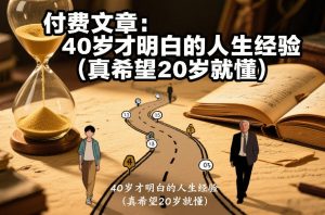 付费文章：40岁才明白的人生经验（真希望20岁就懂）-副业资源站