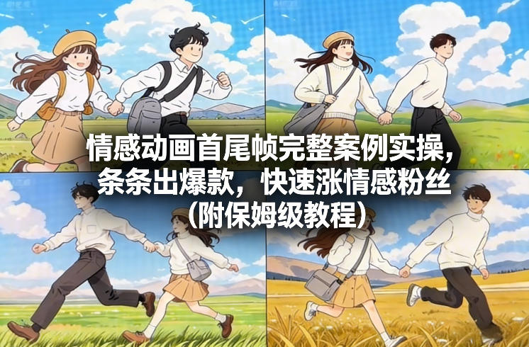 情感动画首尾帧完整案例实操，条条出爆款，快速涨情感粉丝（附保姆级教程）-副业资源站