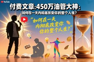 付费文章：450万油管大神：如何在一天内彻底改变你的整个人生？-副业资源站