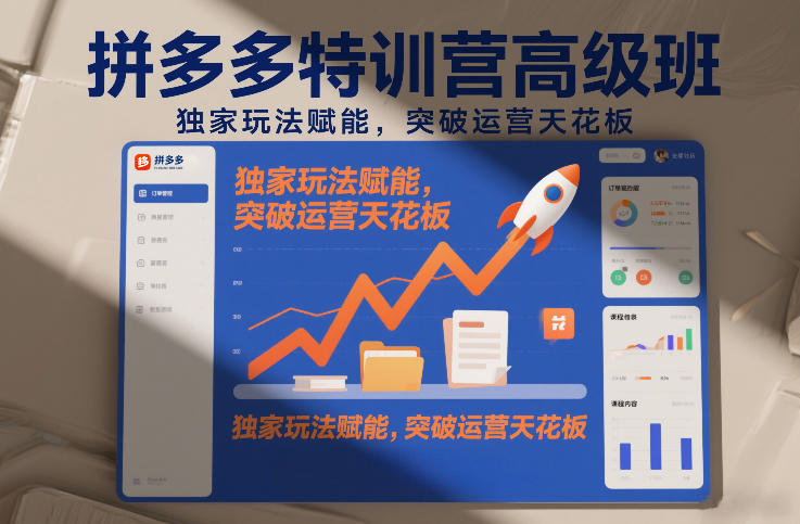 拼多多特训营高阶班，独家玩法赋能，突破运营天花板（更新26年1月）-副业资源站