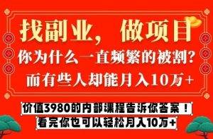 价值3980的网创内部课程，告诉你互联网创业月入10个W的秘密【揭秘】-副业资源站