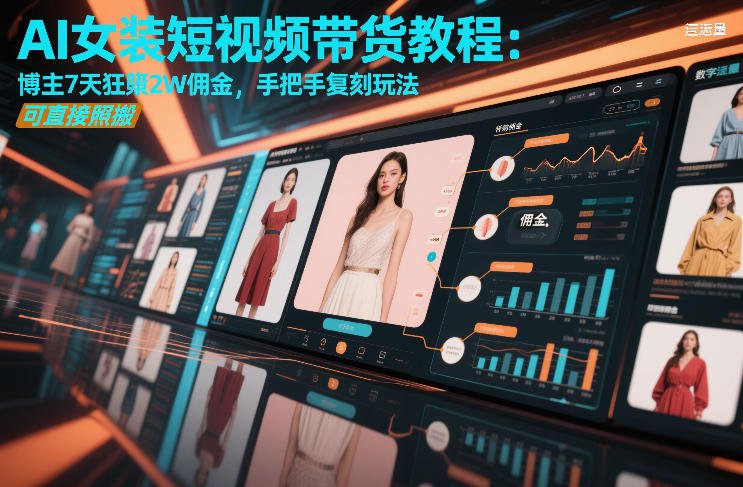 AI女装短视频带货教程：博主7天狂賺2W佣金，手把手复刻玩法，可直接照搬-副业资源站