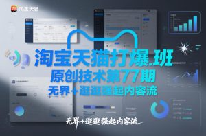 淘宝天猫打爆班原创技术第77期，无界+逛逛强起内容流-副业资源站