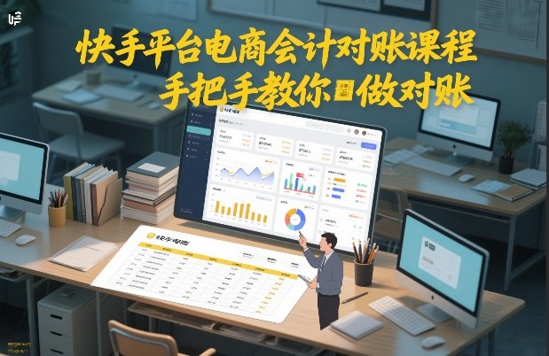 快手平台电商会计对账课程，手把手教你做对账-副业资源站
