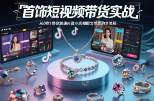 首饰短视频带货实战，从0到1带你跑通抖音小店和图文带货的全流程-副业资源站