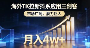 海外TK拉新抖系应用三剑客，市场广阔，潜力巨大，月入1w+-副业资源站