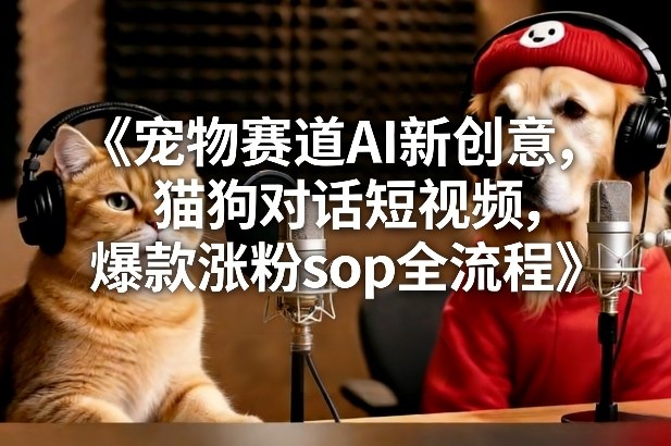 宠物赛道AI新创意，猫狗对话短视频，爆款涨粉sop全流程-副业资源站