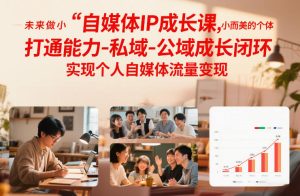 自媒体IP成长课，未来做小而美的个体，打通能力-私域-公域成长闭环，实现个人自媒体流量变现-副业资源站