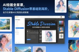 AI绘画全案课，Stable Diffusion零基础到高阶，全方位掌握AIGC视觉生成技能-副业资源站