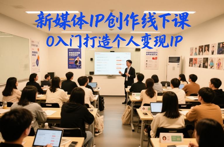 新媒体IP创作线下课，0入门打造个人变现IP-副业资源站