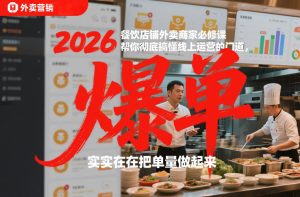 2026餐饮店铺外卖商家必修课，帮你彻底搞懂线上运营的门道，实实在在把单量做起来-副业资源站
