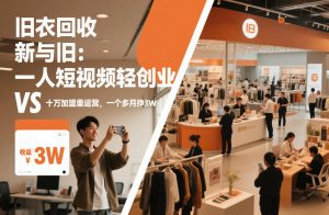 旧衣回收“新”与“旧”：一人短视频轻创业，VS十万加盟重运营，一个多月挣3W【揭秘】-副业资源站