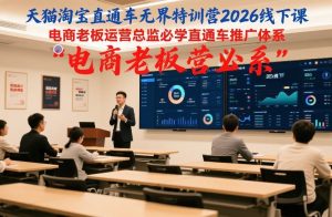 天猫淘宝直通车无界特训营2026线下课，电商老板运营总监必学直通车推广体系-副业资源站
