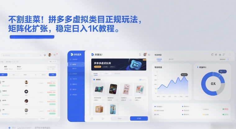 不割韭菜！拼多多虚拟类目正规玩法，矩阵化扩张，稳定日入1K教程【揭秘】-副业资源站