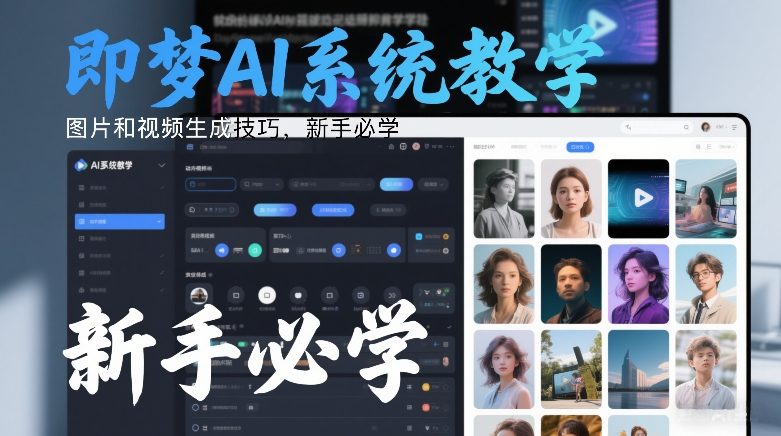 即梦AI系统教学，图片和视频生成技巧，新手必学-副业资源站