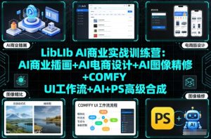 LibLIb AI商业实战训练营：AI商业插画+AI电商设计+AI图像精修+COMFY UI工作流+AI+PS高级合成-副业资源站
