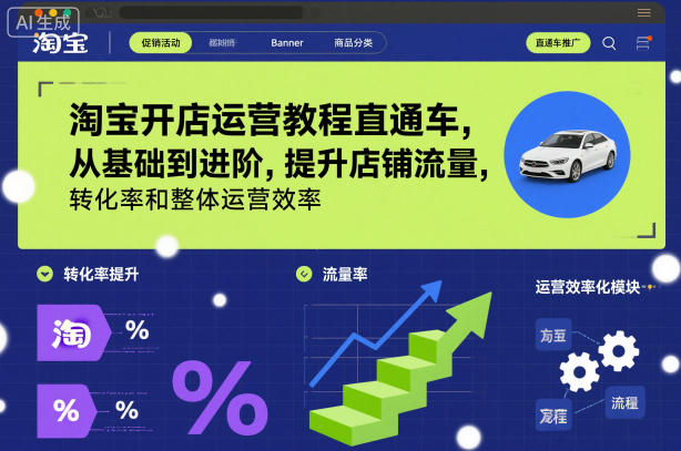 淘宝开店运营教程直通车，从基础到进阶，提升店铺流量，转化率和整体运营效率（更新26年1月）-副业资源站