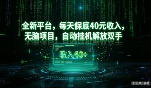 最新看广平台，每天保底30-4米，无脑项目，自动挂G解放双手【揭秘】-副业资源站